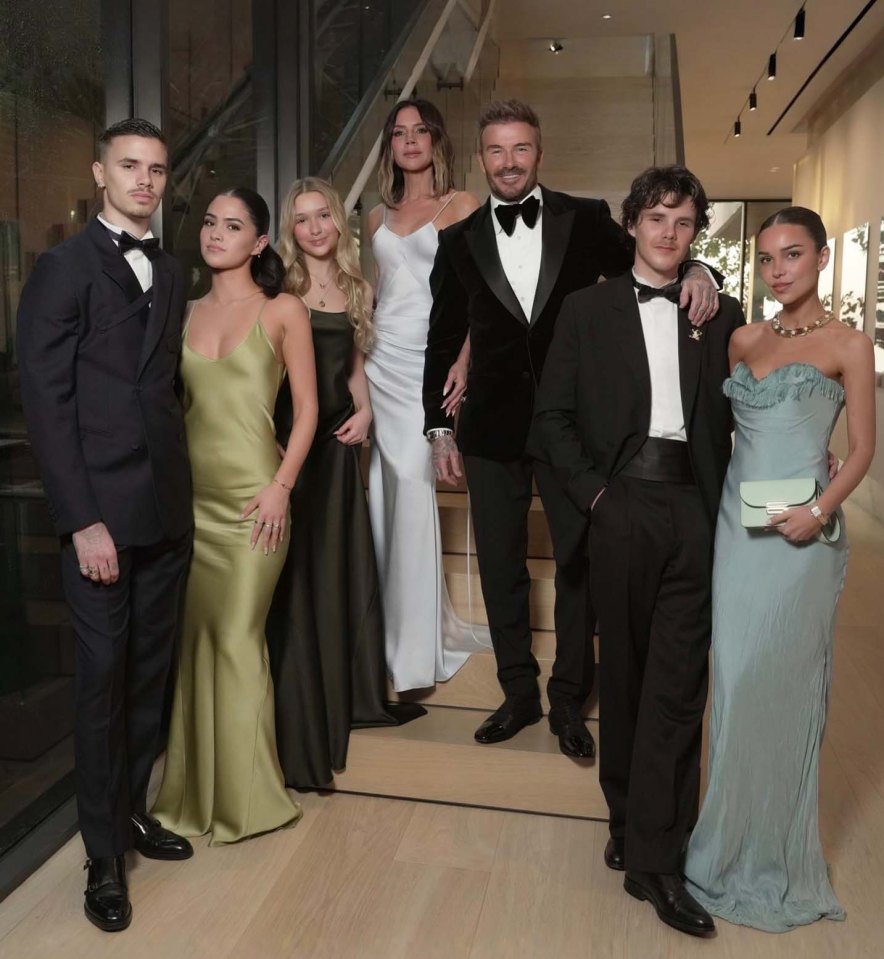 David Beckham and family at a birthday celebration.
