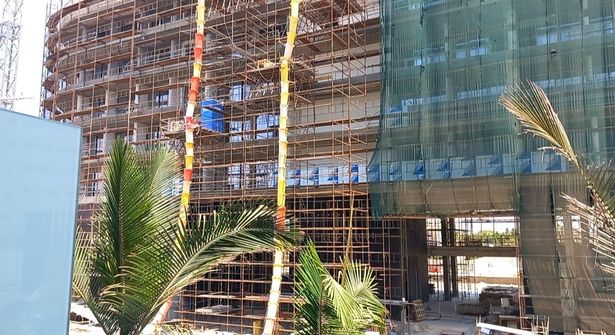 (PICTURED: THE VIEW FROM THE BALCONY OF LEE AND MANDY TRIVETT'S £2,000 JET2 ROOM IN CYPRUS)