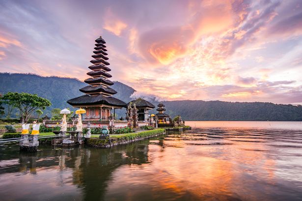 Pura Ulun Danu Bratan, Hindu temple on Bratan lake landscape, one of famous tourist attraction in Bali, Indonesia