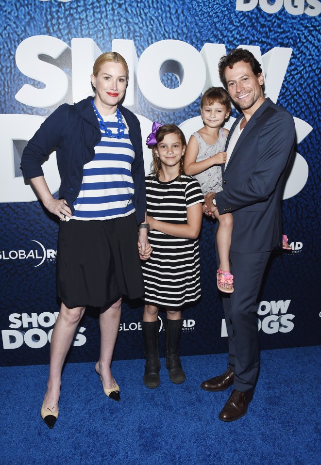Alice Evans, Ella Gruffudd, Elsie Gruffudd, and Ioan Gruffudd at the premiere of Show Dogs.
