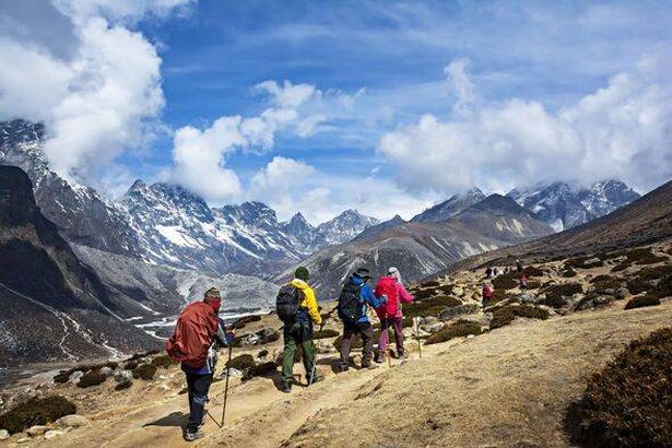 Walking to Everest Base Camp.