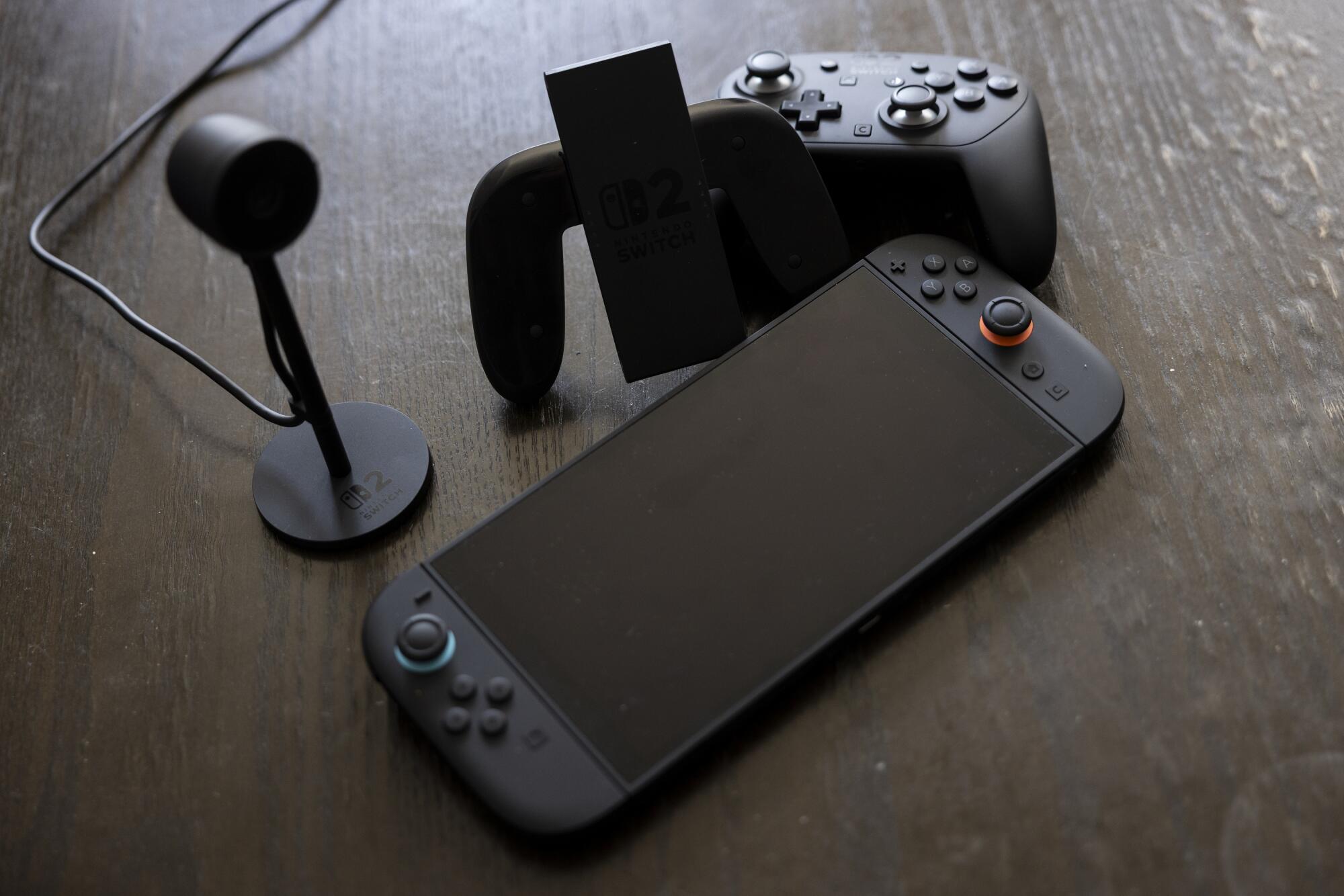 The Nintendo Switch 2 with its accessories.