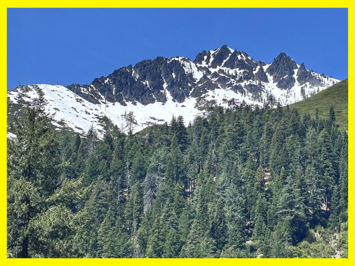 You’ll notice several jagged peaks like this one as you hike along Canyon Creek.