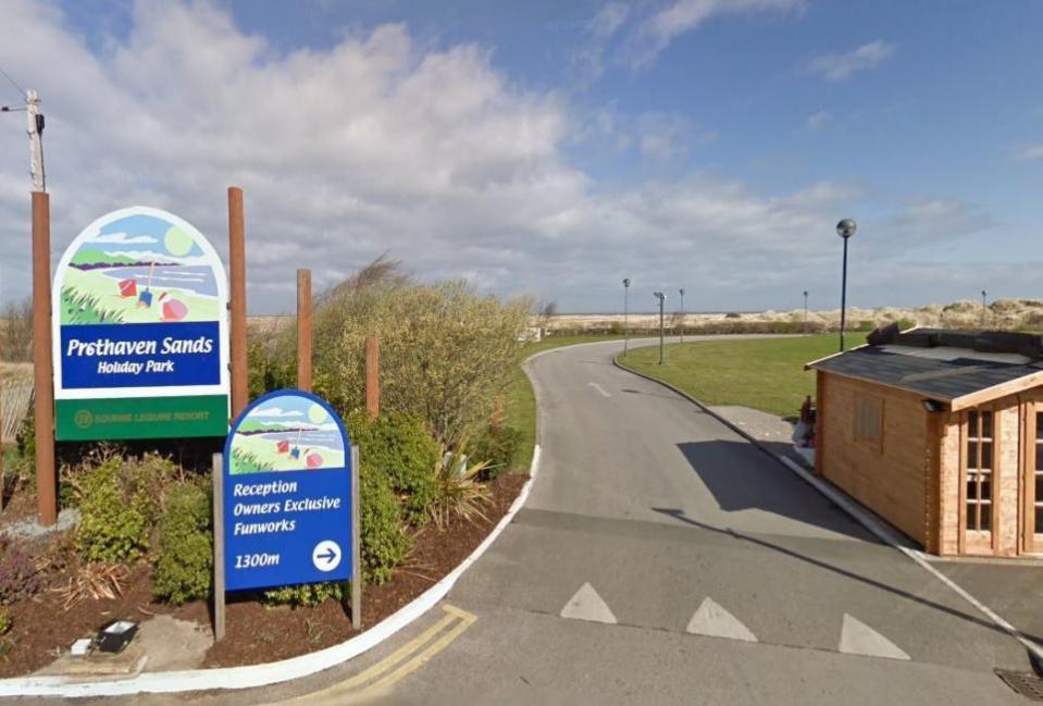 Entrance to Presthaven Sands Holiday Park.