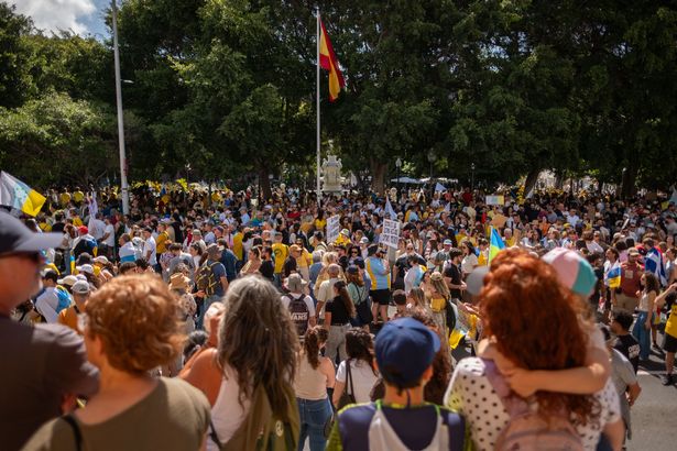 Image of anti-tourism protests in Tenerife