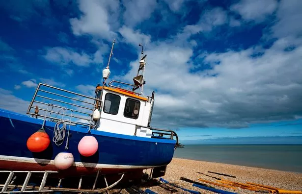 Old Fishing Boat Pulled up on the Beach at Deal, England