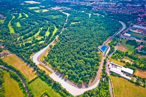 Monza race circut aerial view near Milano, Lombardy region of Italy