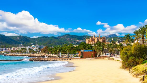 Panoramic view of Palma de Majorca, Mallorca Balearic Islands, Mediterranean Sea