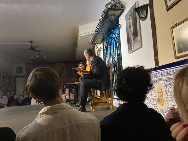 A performance in Torres Macarena, on Calle Torrijjiano