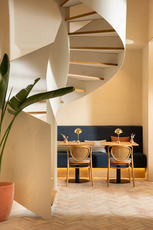 Inside Ocean Drive hotel, showing restful Mudéjar tiles and contemporary wooden decor