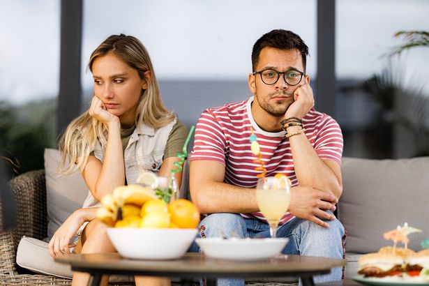Couple having problems in their relationship on holiday