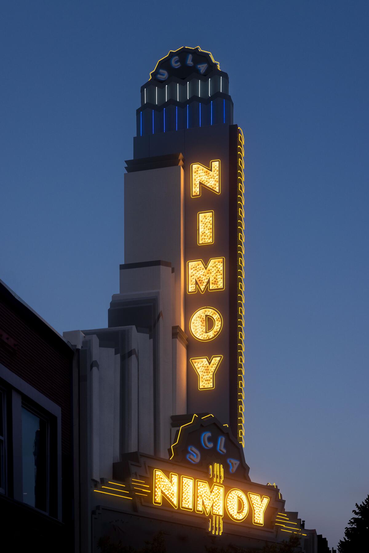 The marquee for the UCLA Nimoy Theater.