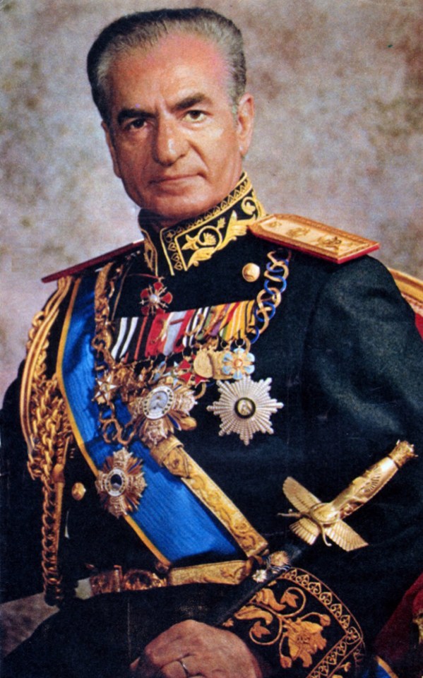 Portrait of Mohammad Reza Pahlavi, the Shah of Iran.