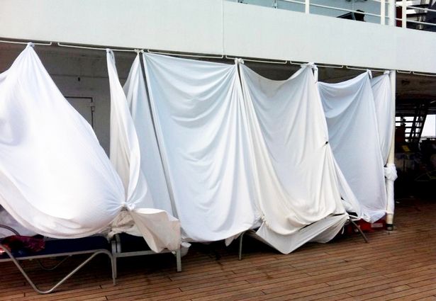 People camping on cruise deck