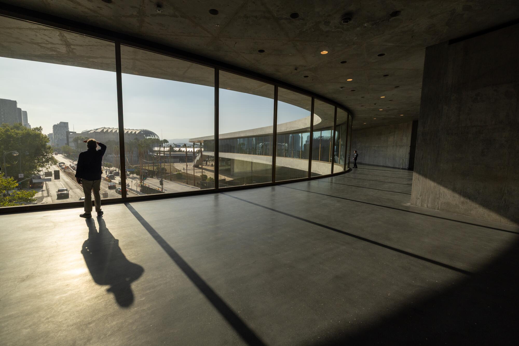 Sheer curtains will diffuse window light when the Geffen Galleries open in 2026 (Allen J. Schaben / Los Angeles Times)