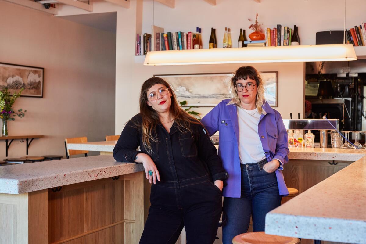 Mara Herbkersman and Emily Bielagus at The Ruby Fruit.