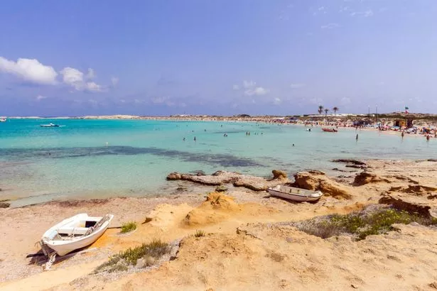 Platja Illetes, a pristine beach with white sand and turquoise waters 