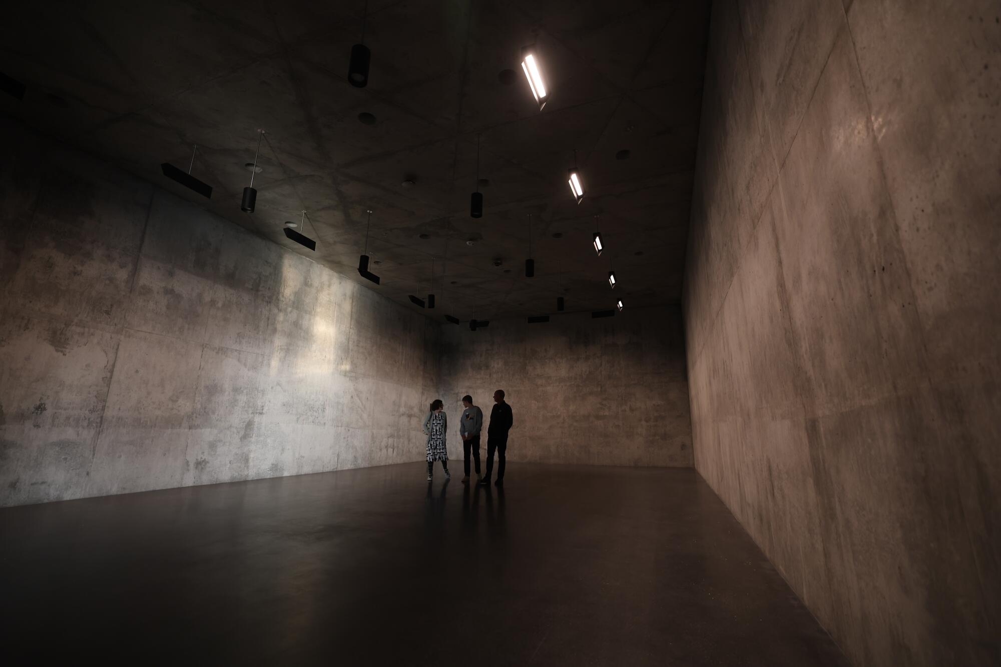 Guests tour the new LACMA building.