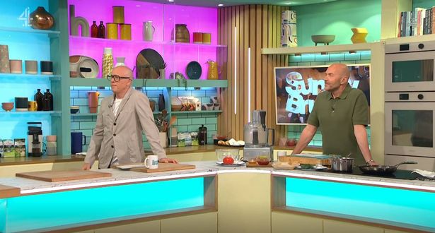 Tim Lovejoy and Simon Rimmer jokingly apologised to Aisling on Sunday Brunch