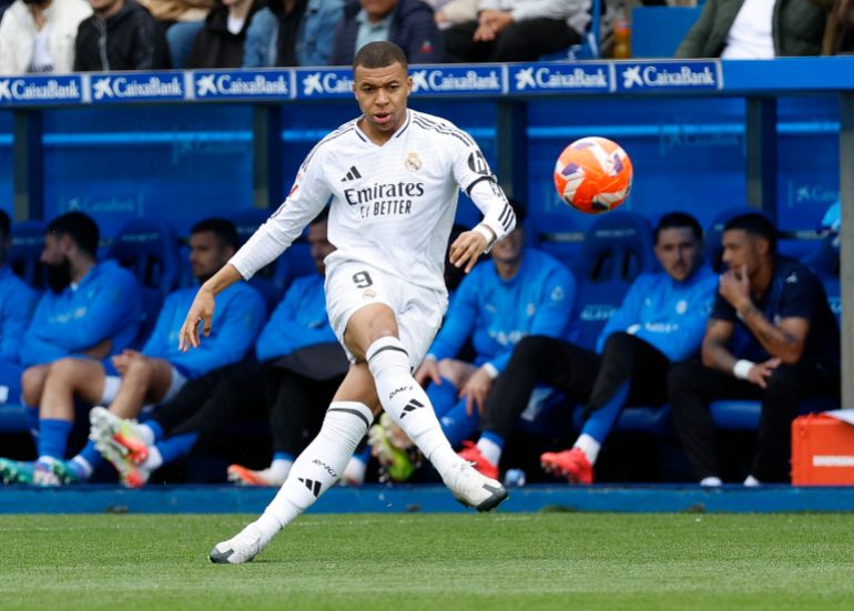 Kylian Mbappe in action