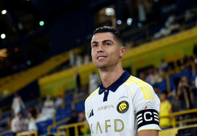 Al Nassr's Cristiano Ronaldo before the match