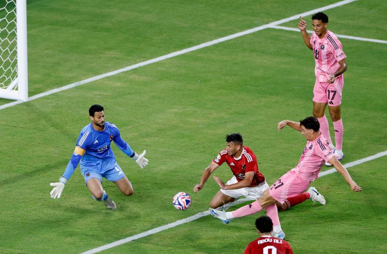 Football - Club World Cup - Group A - Al Ahly v Inter Miami CF - Hard Rock Stadium, Miami Gardens, Florida, U.S. - June 14, 2025 Inter Miami CF's Tadeo Allende shoots at goal