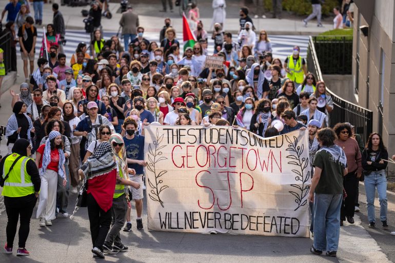 US-GEORGETOWN-STUDENTS-HOLDS-CAMPUS-PROTEST-IN-SUPPORT-OF-PALEST