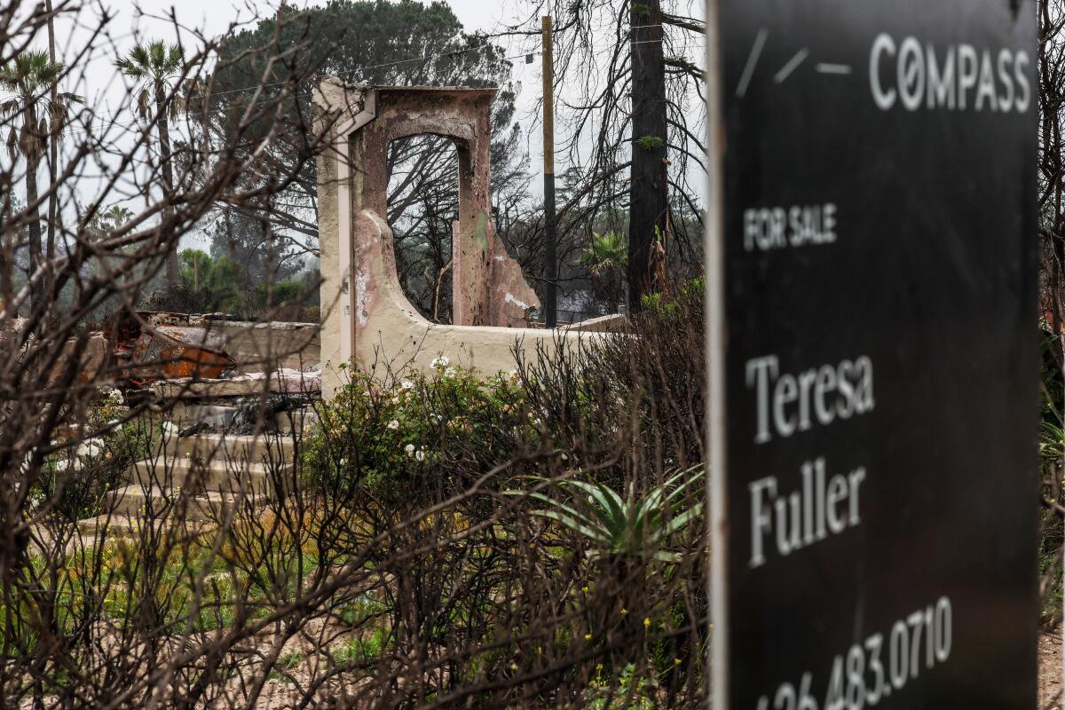 A home destroyed by the Eaton fire is for sale