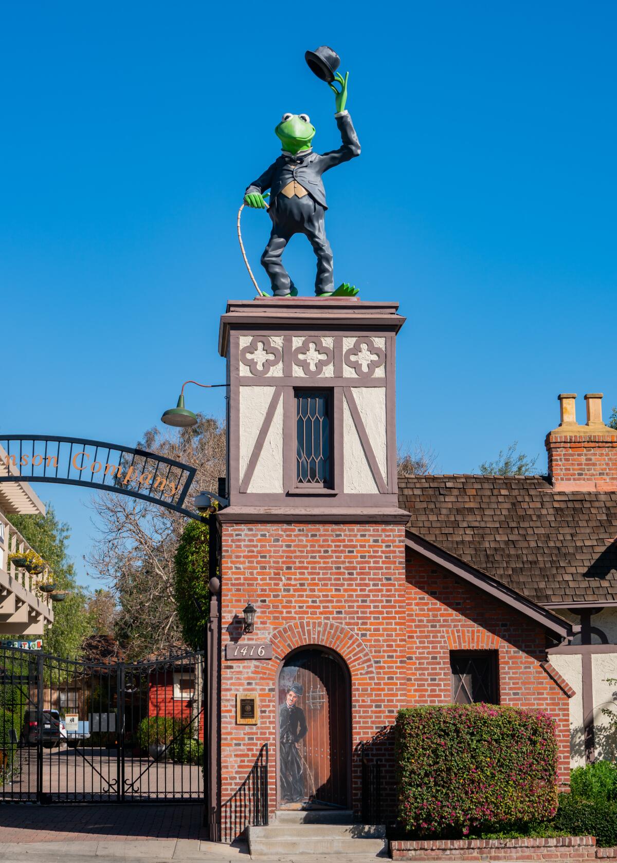 Kermit the Frog above the Jim Henson Company studio lot.