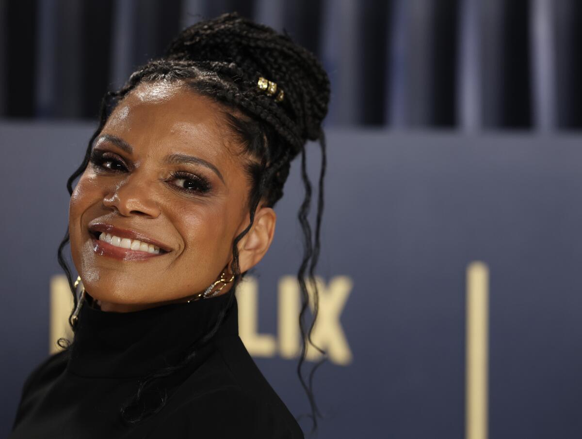 A close-up photo of Audra McDonald's face.