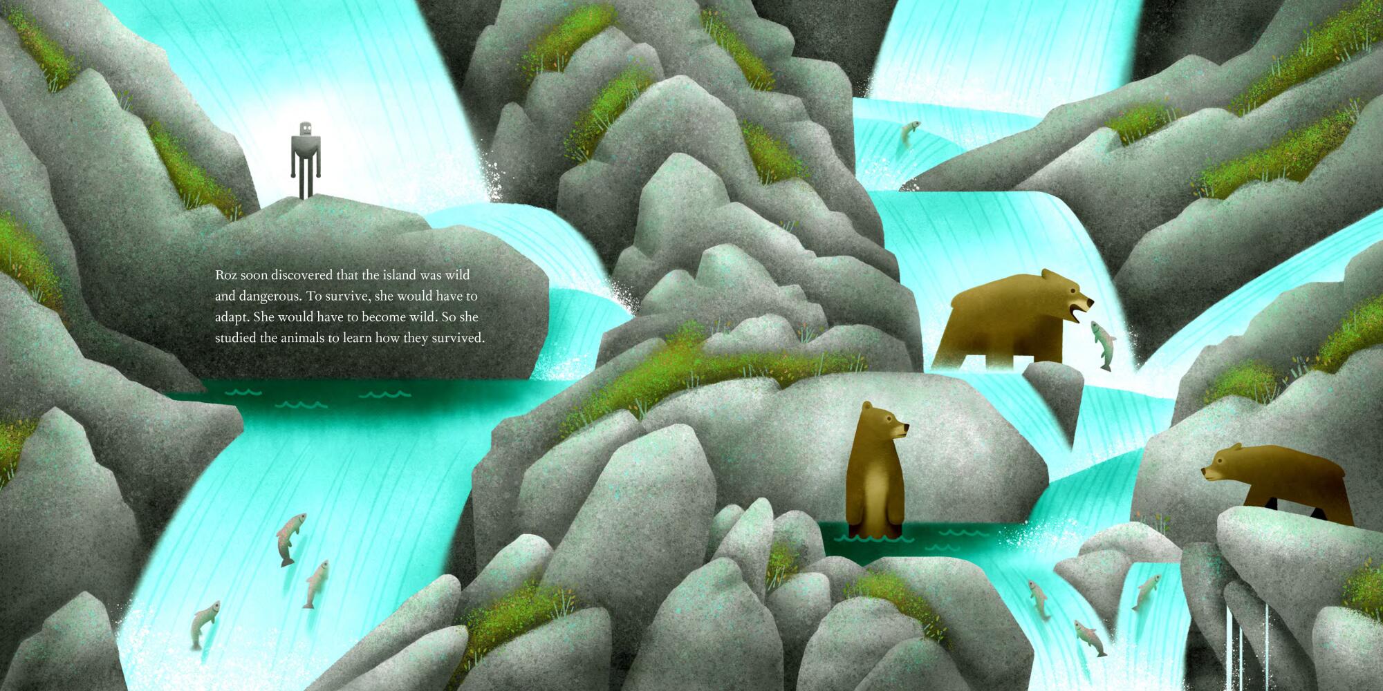 Illustration from The Wild Robot on the Island