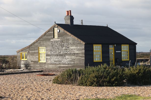 Prospect Cottage, home of the late film director Derek Jarman is on the beach at Dungeness