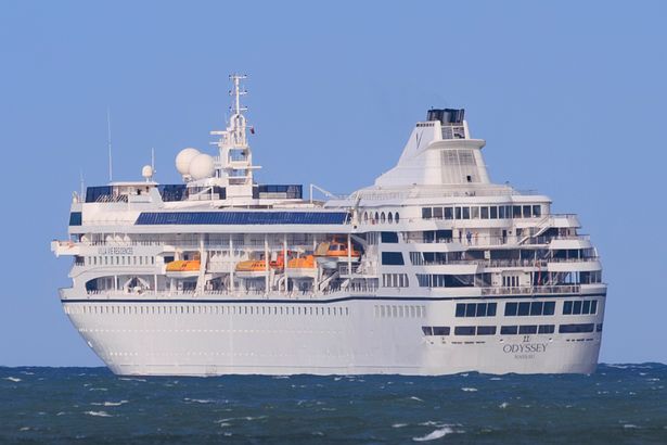 Villa Vie Odyssey cruise ship, off the coast on Bangor, Northern Ireland