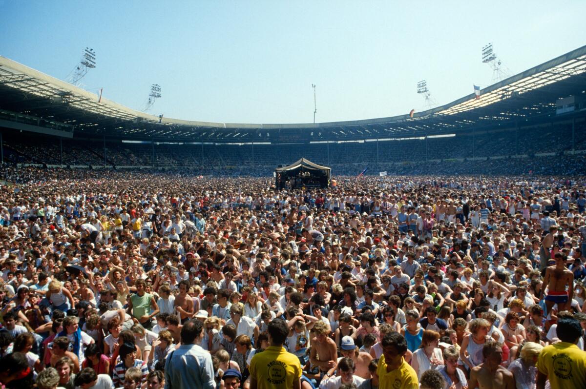 A massive crowd at Wembley Stadium