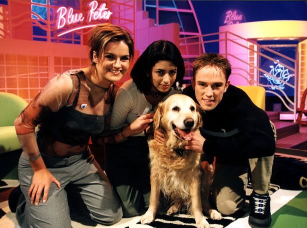 Katy with Blue Peter stars Konnie Huq and Simon Thomas