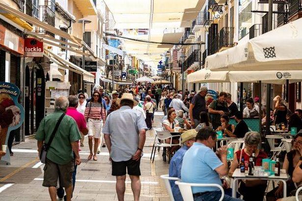 Bustling shopping street