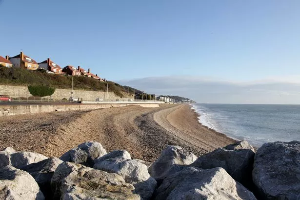 The shingle beach at Sandgate 
