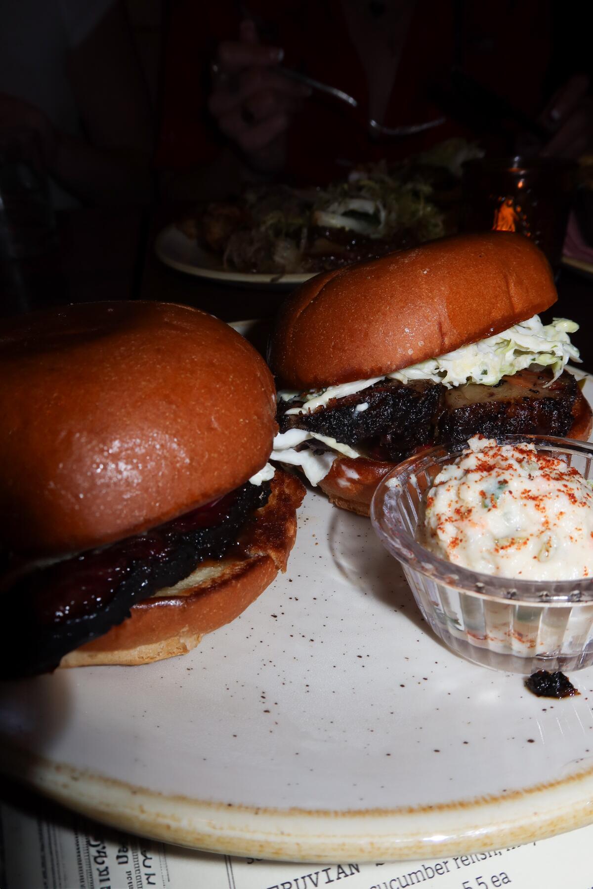 Brisket sliders from Smokey Chance BBQ at Citizen Public Market.