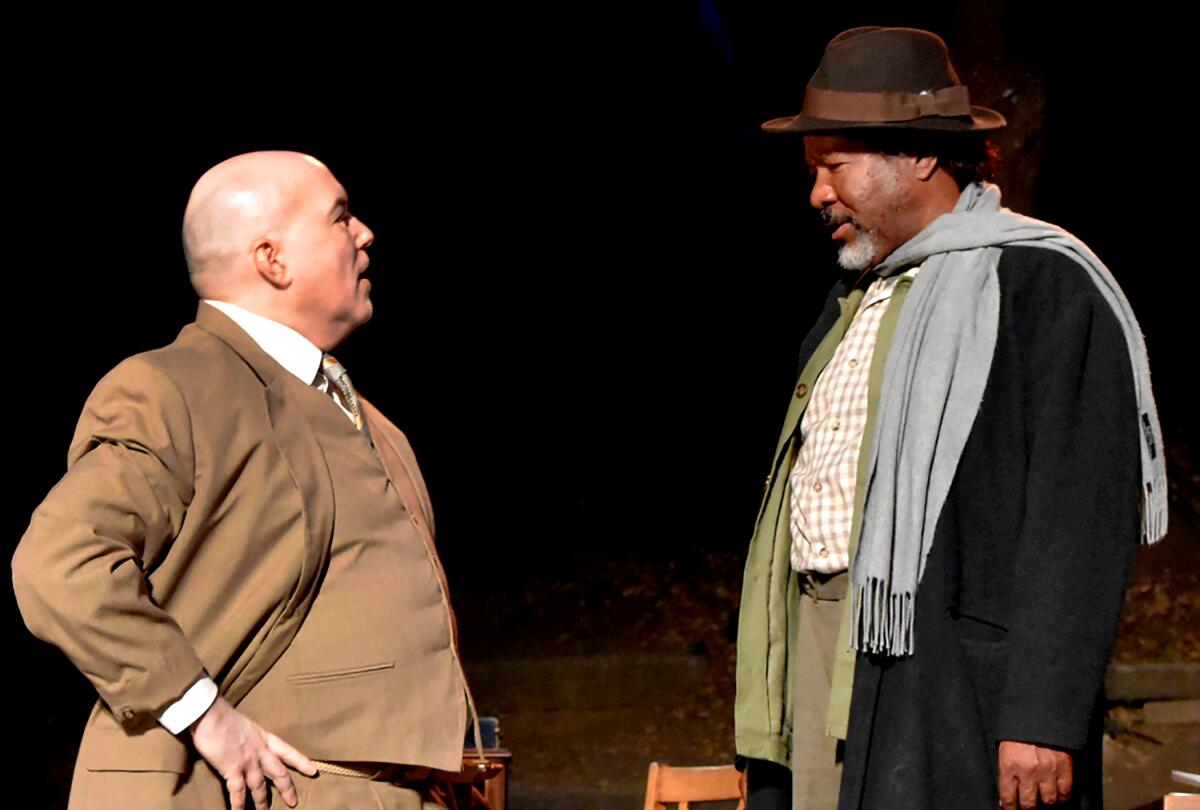 Brian Wallace, left, and Gerald C. Rivers in "Strife" at Will Geer Theatricum Botanicum.