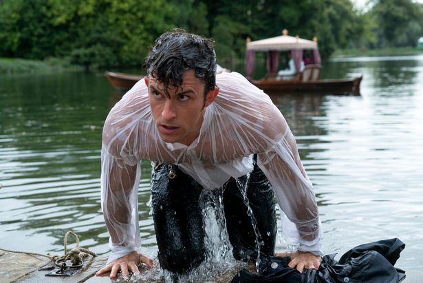 Jonathan Bailey said this scene in Netflix's Bridgerton was a homage to Colin Firth's white shirt in 1995's Pride & Prejudice 