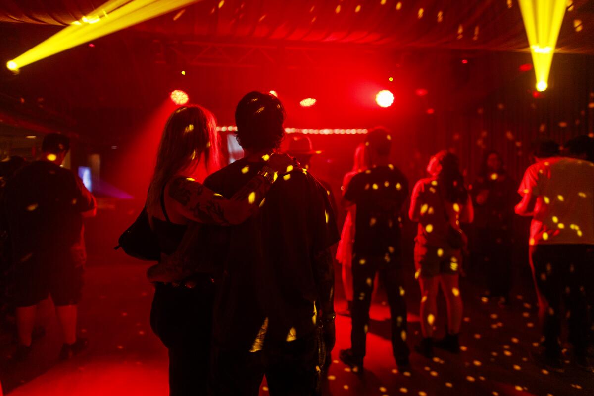 Patrons fill the dance floor at the new Mojave Gold music venue.