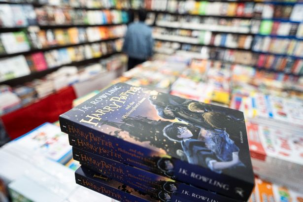 The best-selling book ''Harry Potter'' is being displayed for sale at a stall 