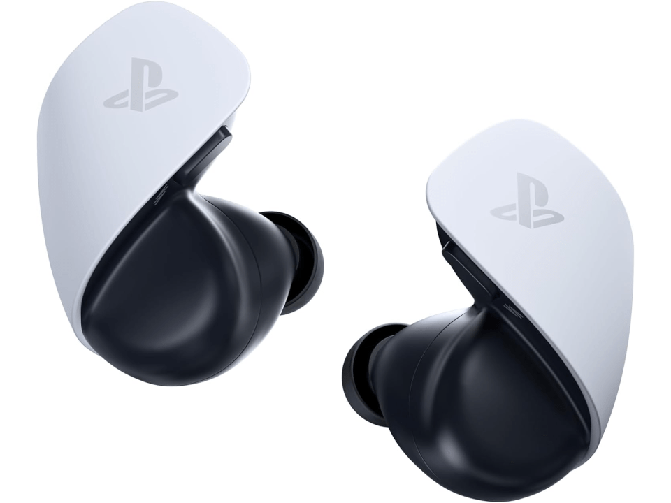 Pair of PlayStation earbuds.