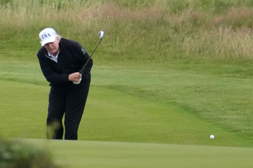 Donald Trump golfing at Trump Turnberry.
