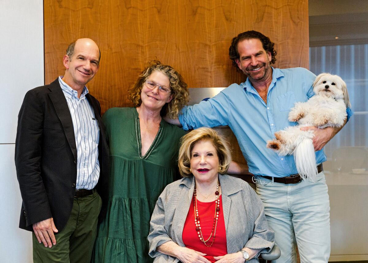 Wallis Annenberg, center seated, Gregory Annenberg Weingarten, Lauren Bon and Charles Annenberg Weingarten. 