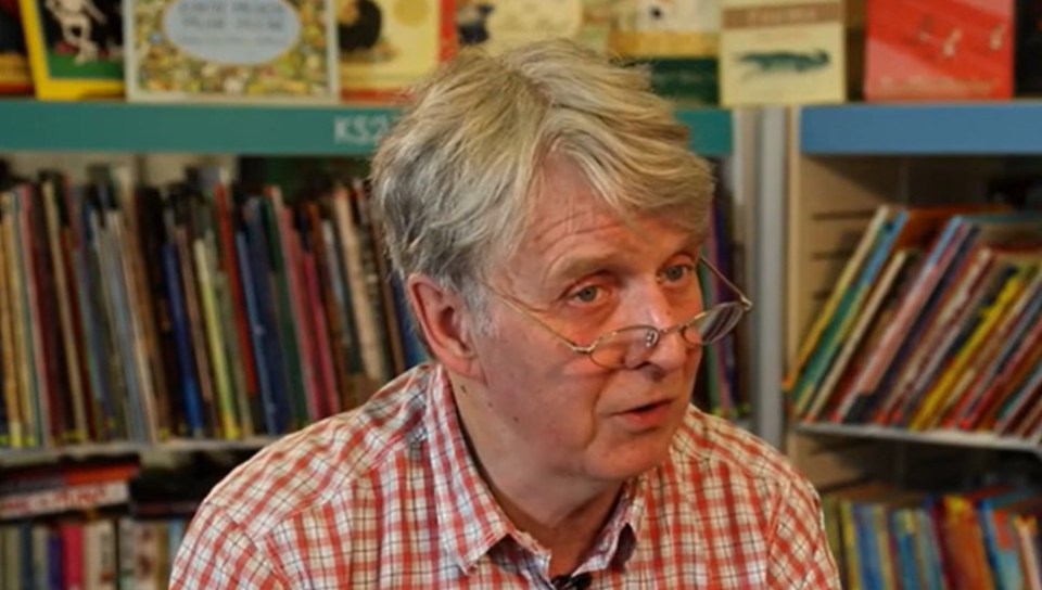 Allan Ahlberg in a bookshop.