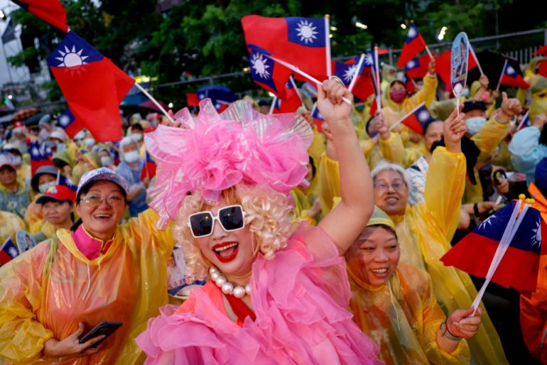FILE PHOTO: People against the recall movement gather in Taoyuan, Taiwan, July 20, 2025. REUTERS/Ann Wang/File Photo