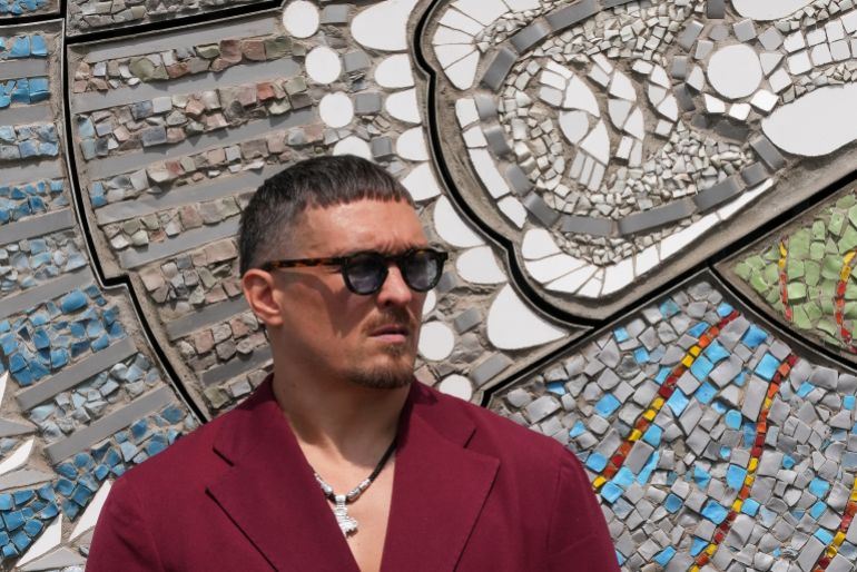 Oleksandr Usyk reacts.