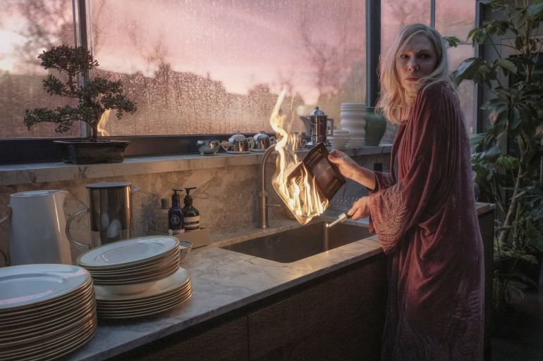 This image released by Apple TV+ shows Cate Blanchett in a scene from "Disclaimer." 