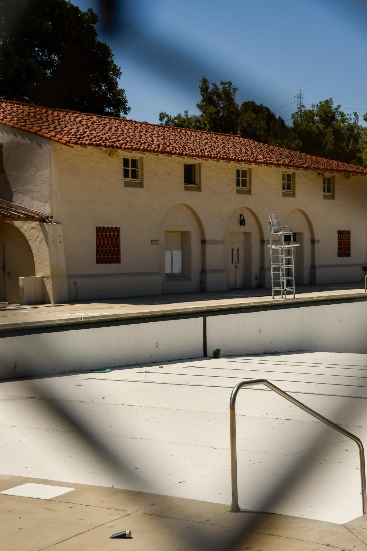 The Griffith Park Pool, closed in 2020, was still dry on July 1.